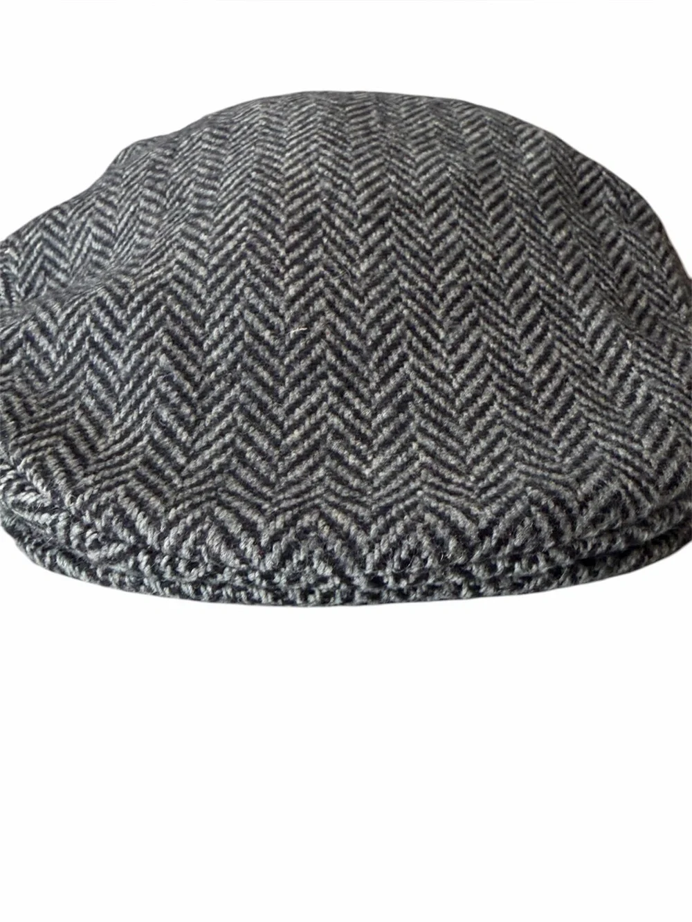 Dorfman Pacific Men’s Classic Herringbone Ivy Cap XL Wool Blend Gray White